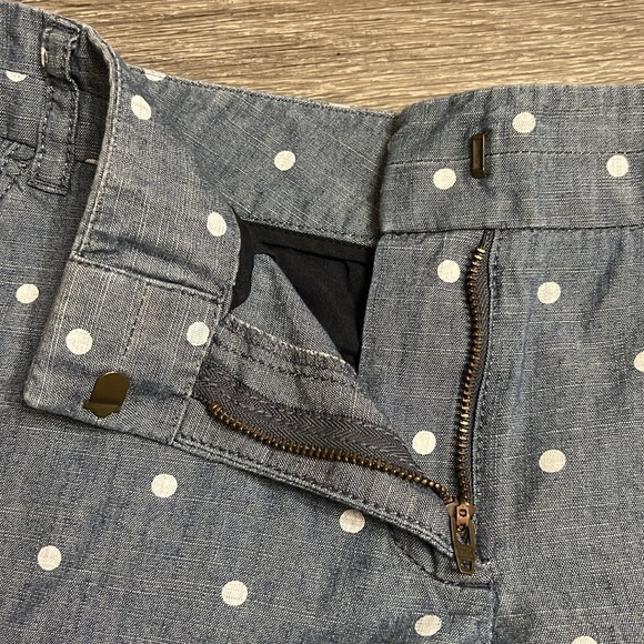Vintage J Crew City Fit Shorts Women’s Size 8 Blue Chambray With White Polka Dot - Picture 3 of 10